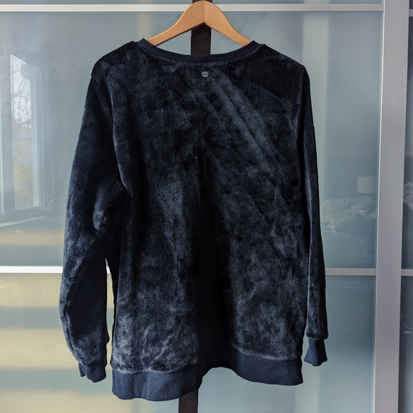 GAIAM Cozy Velour Black Lounge Pullover Crew Neck Sweater - XXL - Picture 2 of 6